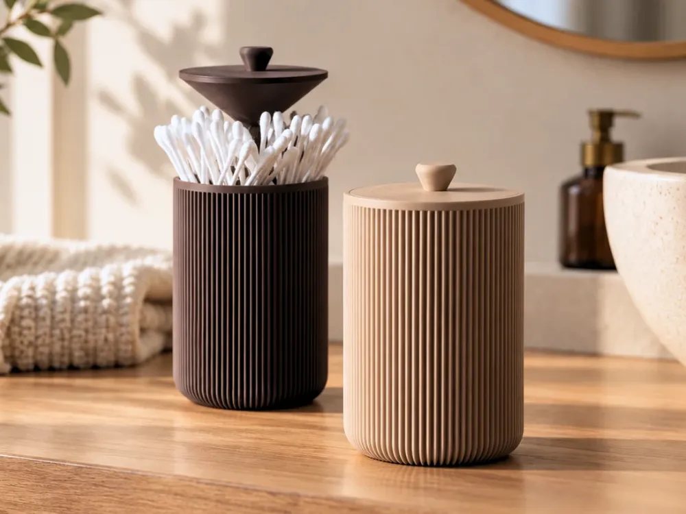 Dispenser de Cotonete — Japandi